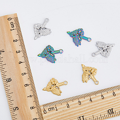 18Pcs 3 Colors 304 Stainless Steel Pendant Rhinestone Settings&nbsp;STAS-DC0013-35