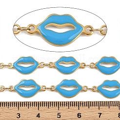 304 Stainless Steel Enamel Lip Link Chains&nbsp;CHS-K023-03G-06
