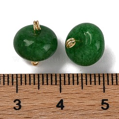 Natural White Jade Dyed Saucer Charms with Rack Plating Golden Tone Brass Bails&nbsp;KK-B103-17B-04