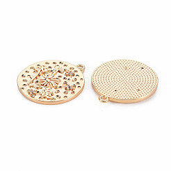 Brass Micro Pave Clear Cubic Zirconia Pendants&nbsp;KK-S364-172