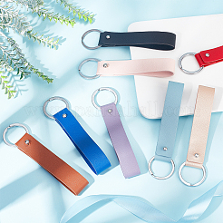 8Pcs 8 Colors PU Leather Keychains&nbsp;KEYC-NB0001-24