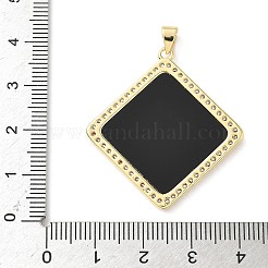 Brass Micro Pave Cubic Zirconia Resin Pendants&nbsp;KK-L239-047G-B