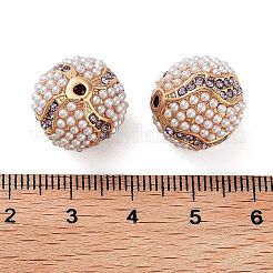 Golden Plated Alloy Rhinestone Beads&nbsp;FIND-E046-13G-02