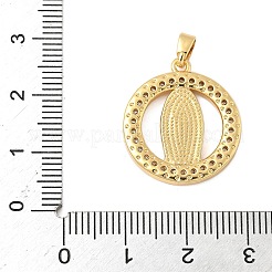 Brass Micro Pave Clear Cubic Zirconia Pendants&nbsp;KK-B139-20G-01