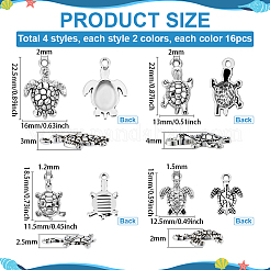 128Pcs 8 Styles Tibetan Style Zinc Alloy Pendants&nbsp;FIND-PH0026-23