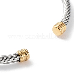 304 Stainless Steel Twisted Infinity Cuff Bangles&nbsp;BJEW-P304-01B-G