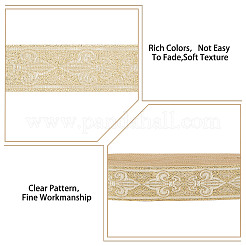 Ethnic Style Polyester Jacquard Fleur De Lis Ribbon&nbsp;OCOR-WH0086-72A-02