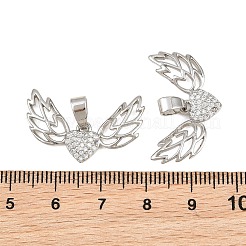Brass Micro Pave Clear Cubic Zirconia Pendants&nbsp;CU-CBA6A75-08B-P