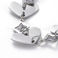 Tarnish Resistant 304 Stainless Steel Link Chain Bracelets&nbsp;BJEW-G582-38P