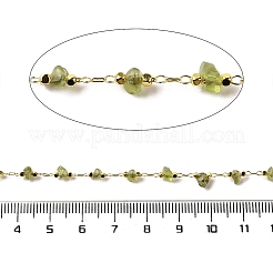 Handmade Natural Peridot Chip Beaded Chains&nbsp;CHC-F020-10G-03