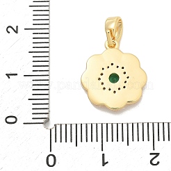 Brass Micro Pave Cubic Zirconia Pendents&nbsp;KK-M303-02G-08