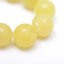 Round Dyed Natural Topaz Jade Bead Strands&nbsp;G-R345-8mm-10