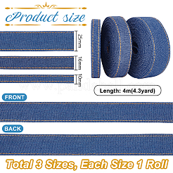 3 Rolls 3 Styles Nylon Denim Ribbons&nbsp;OCOR-PH0004-14A