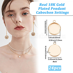 24Pcs Brass Pendant Cabochon Settings&nbsp;KK-BBC0028-70A