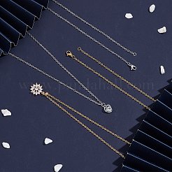 12Pcs 2 Colors 304 Stainless Steel Cable Chain Necklace&nbsp;STAS-UN0029-43
