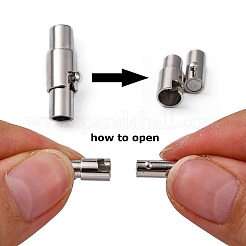 Brass Locking Tube Magnetic Clasps&nbsp;LS-MC079