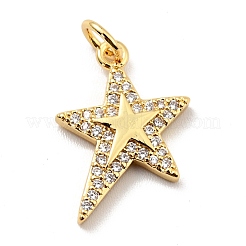 Brass Micro Pave Cubic Zirconia Pendants&nbsp;KK-E015-30G