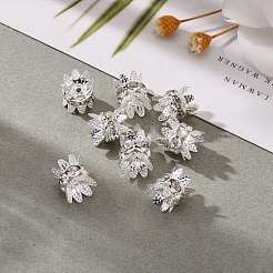 Brass Rhinestone Bead Caps&nbsp;X-RB-H042-14