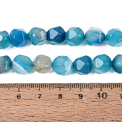 Dyed Natural Banded Agate Beads Strands&nbsp;G-G203-08B