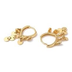 Rack Plating Brass Flat Round Dangle Hoop Dangle Earrings&nbsp;EJEW-G348-06G