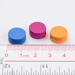 Mixed Color Flat Round Natural Wood Beads&nbsp;X-TB236Y