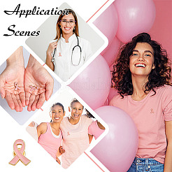 40Pcs Breast Cancer Awareness Pink Ribbon Enamel Pin&nbsp;JEWB-ME0001-22