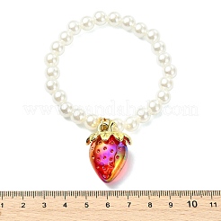 Acrylic Strawberry Charm Bracelets&nbsp;BJEW-JB13843-01