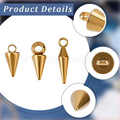 36Pcs 3 Styles Stainless Steel Charms&nbsp;STAS-SC0021-01G