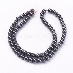 Non-Magnetic Synthetic Hematite Beads Strands&nbsp;G-H1624-6mm-2