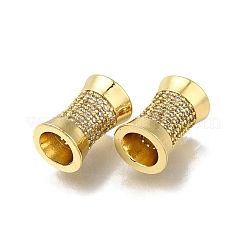 Brass Micro Pave Clear Cubic Zirconia European Beads&nbsp;ZIRC-I070-048G
