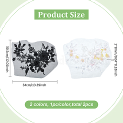 2Pcs 2 Colors Computerized Embroidery Polyester Ornament Accessories&nbsp;PATC-BC0001-09B