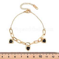 304 Stainless Steel Rhinestone Charm Bracelets&nbsp;BJEW-B171-10G