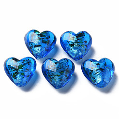 Handmade Lampwork Silver Foil Glass Beads&nbsp;FOIL-T005-01-M