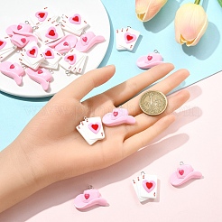 10Pcs Valentine's Day Resin Pendants&nbsp;FIND-YW0007-92A