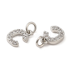 Brass Micro Pave Grade AAA Cubic Zirconia Charms&nbsp;ZIRC-P067-11P-C-NR