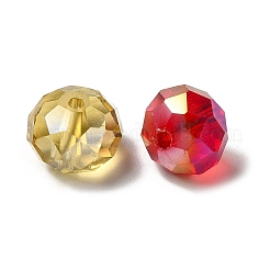 Electroplate Faceted Rondelle AB Color Plated Transparent Glass Beads&nbsp;GLAA-R152-10mm-M2