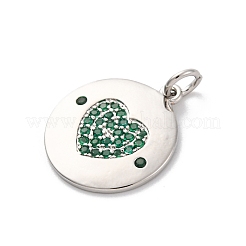 Brass Micro Pave Cubic Zirconia Pendants&nbsp;KK-U033-11P-03