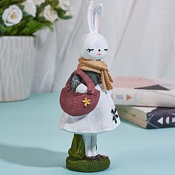 Resin Standing Rabbit Statue Bunny Sculpture Tabletop Rabbit Figurine for Lawn Garden Table Home Decoration ( White )&nbsp;JX082A