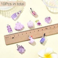 10Pcs 10 Styles Resin Pendants&nbsp;RESI-YW0003-36