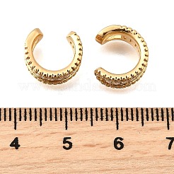 Brass Micro Pave Clear Cubic Zirconia Cuff Earrings&nbsp;EJEW-F370-37G