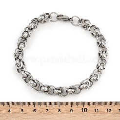 8MM 201 Stainless Steel Byzantine Chain Bracelets for Women&nbsp;BJEW-B143-06