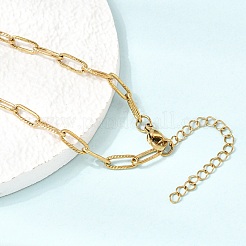 4MM 304 Stainless Steel Textured Paperclip Chain Necklaces for Man and Women&nbsp;SA-CBAB767-10G