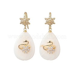 Brass Micro Pave Cubic Zirconia Dangle Earrings&nbsp;EJEW-JE07442