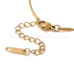 304 Stainless Steel Round Snake Chain Textured Heart Pendant Necklaces for Women&nbsp;NJEW-S001-01