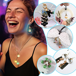 70Pcs 7 Colors Luminous Glass & PVC Paillette & Alloy Pendants&nbsp;FIND-PH0027-31