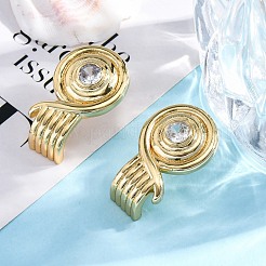 Rack Plating Brass Micro Pave Clear Cubic Zirconia Stud Earrings for Women&nbsp;EJEW-C125-27B-G
