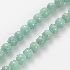 Natural Gemstone Amazonite Round Beads Strands&nbsp;G-O030-6mm-11