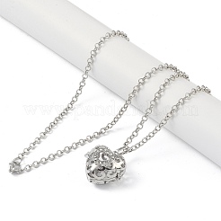 Brass with Rhinestone Pendant Necklaces&nbsp;NJEW-G089-02C-P