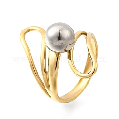 304 Stainless Steel Cuff Rings&nbsp;RJEW-V014-04GP