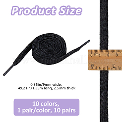 10 Pairs 10 Colors Polyester Cord Shoelace&nbsp;AJEW-FH0006-73